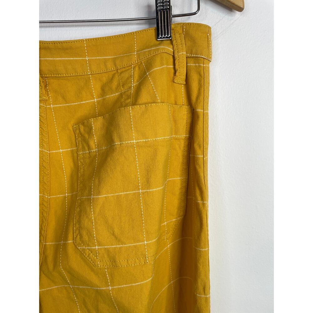Madewell Emmett Wide Leg Crop Pants Windowpane Golden Yellow Fall Womens 29 - Picture 11 of 16